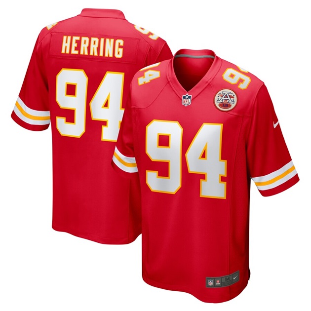 mens nike malik herring red kansas city chiefs team game player jersey